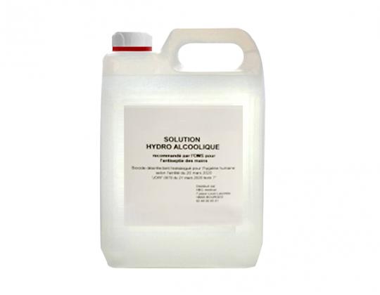 Solution hydroalcoolique EN 14476 bidon de 5 litres